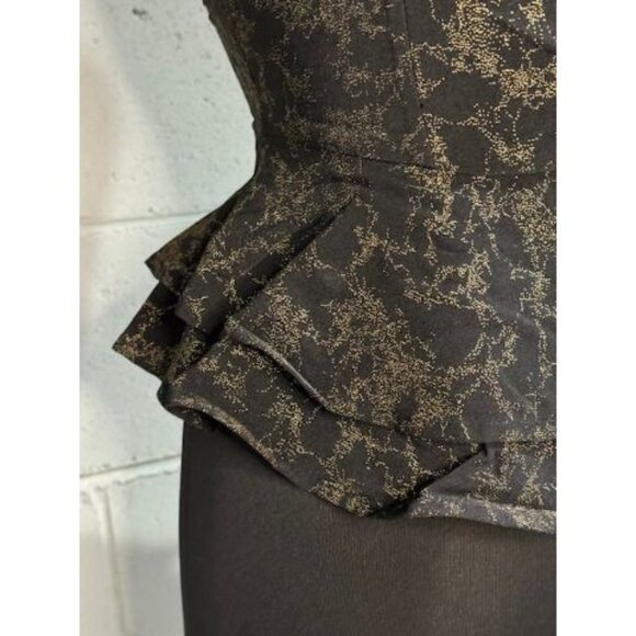 Ladies Black and Gold Zip Up Corset Size Small - Picture 2 of 5